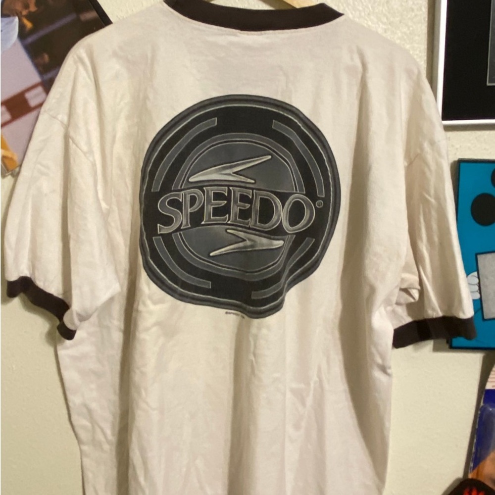Vintage Speedo Swimwear Shortsleeve T-Shirt Dated 2001 Big Logo Size XL